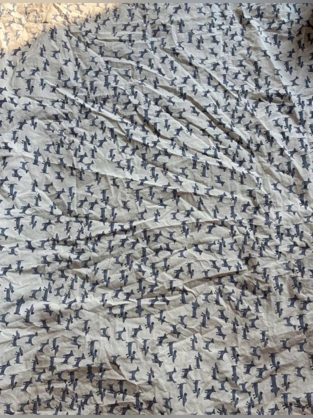 Pottery Barn Kids Watercolor Dog Blue Dachshund Crib Sheet